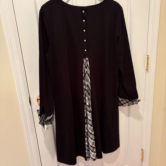 STUNNING SARA CAMPELL BLACK DRESS RHINESTONE BUTTONS CUTEST DETAIL SIZE XL - Picture 8 of 13